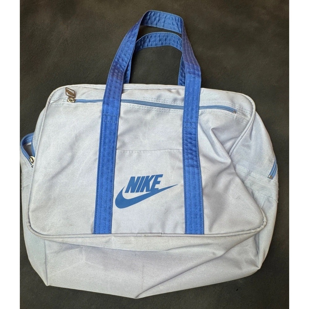 Nike Vintage Duffle Bag Blue 90s Y2K Gym Travel Weekend Carryall Sportswear Bag